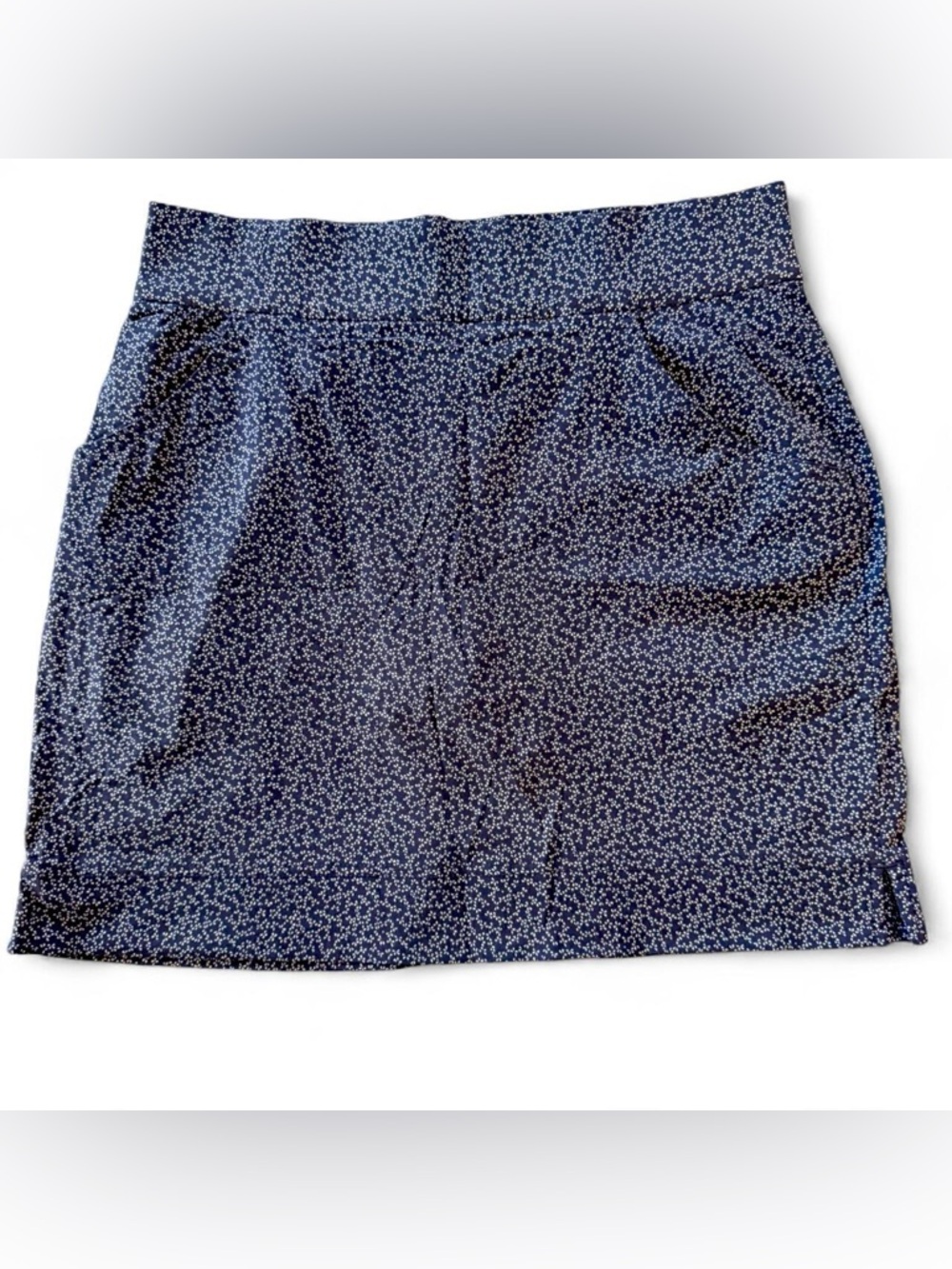 Columbia navy blue floral print outdoor skirt skort lined shorts and pockets